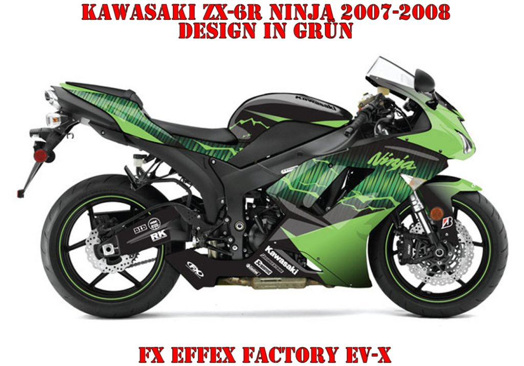 EV-X Grün für Kawasaki ZX-6R 2007-2008